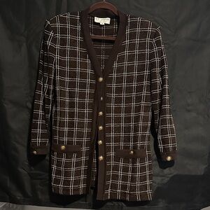 ST. JOHN COLLECTION by Marie Gray - VINTAGE - Brown & Beige checkered blazer -10